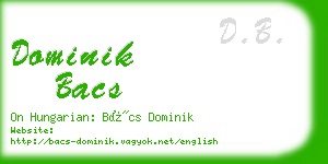 dominik bacs business card